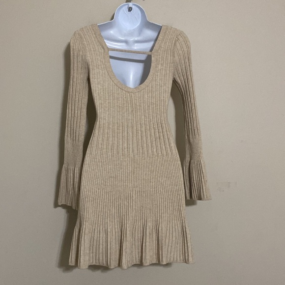 Anthropologie Daily Practice women XS Bell-Sleeve Sweater Beige Knit y2k casual - Picture 8 of 15
